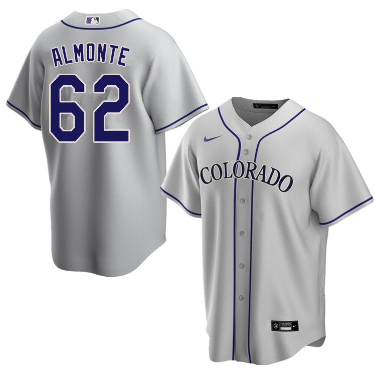 Nike Men #62 Yency Almonte Colorado Rockies Baseball Jerseys Sale-Gray